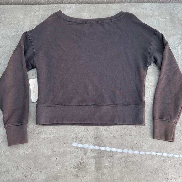 NWT Spiritual gangster La Vida off shoulder grey sun fade sweatshirt Size small - Picture 5 of 6